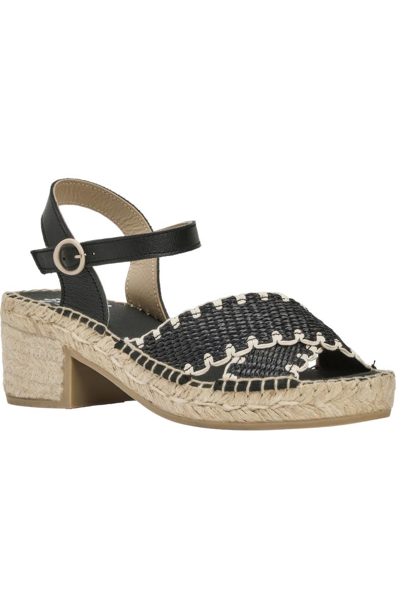 André Assous Calista Espadrille Ankle Strap Platform Sandal, Main, color, Black