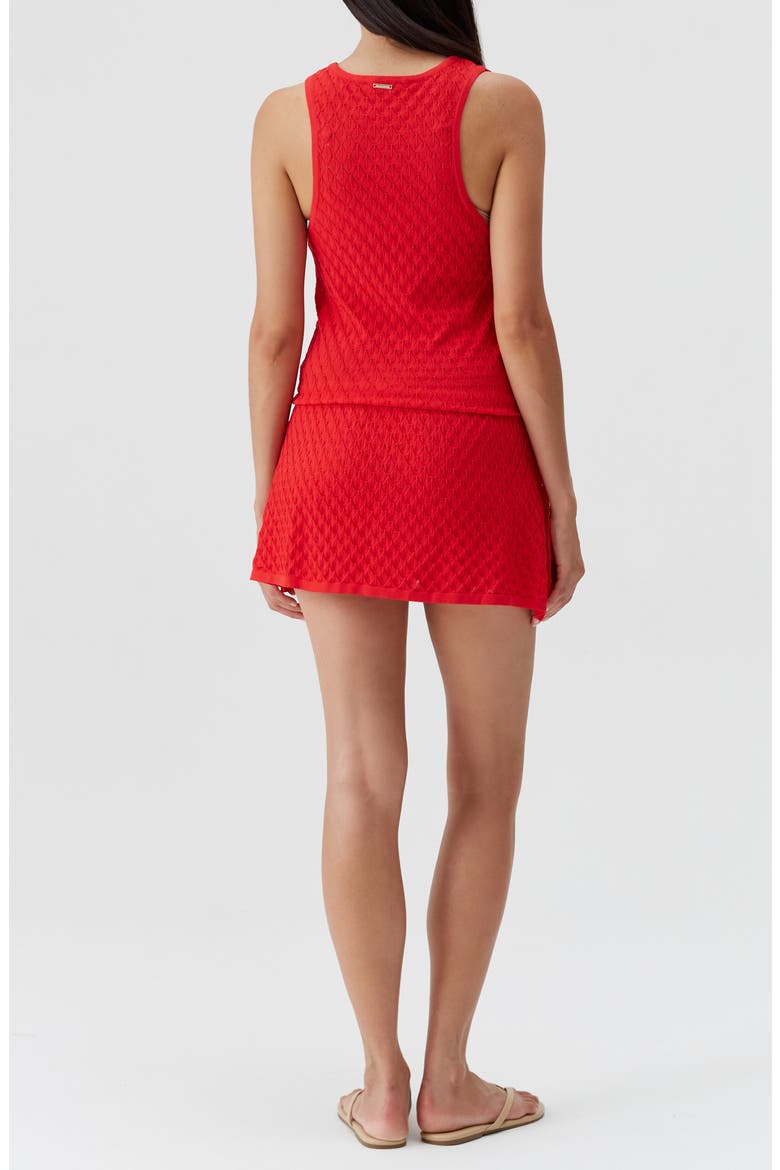 Ambra Crochet Minidress Cover-Up, Alternate, color, RED