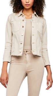 L'AGENCE Janelle Raw Cut Slim Denim Jacket