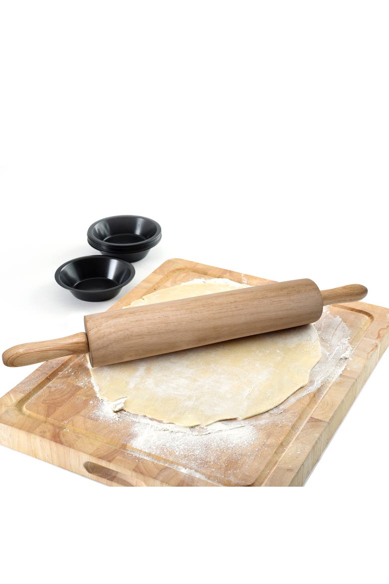 Wooden Rolling Pin, 13 Inch Hardwood Dough Roller, Alternate, color, Beige