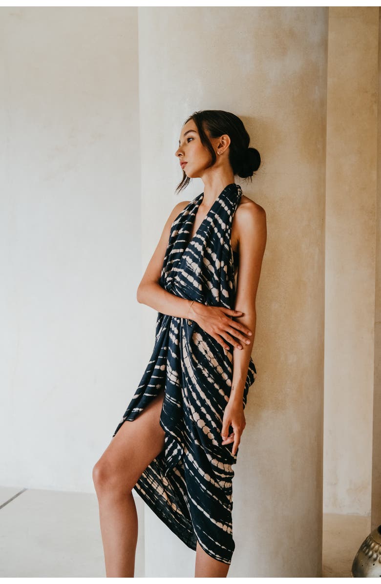 PINK HALEY Beach Hand-Dyed Sarong, Alternate, color, Black