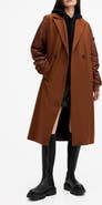 AllSaints Paulah Mixed Media Wool Blend Coat