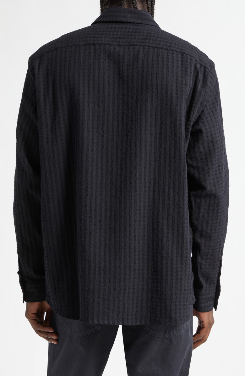 PALMES Relaxed Stretch Cotton Button-Up Shirt, Alternate, color, Black