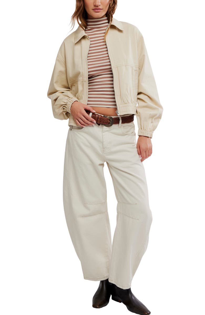 Free People Birdie Cotton Bomber Jacket, Alternate, color, Puff Pastry