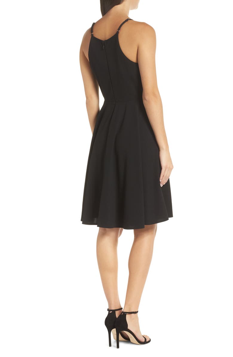 Lulus Halter Neck A-Line Cocktail Dress, Alternate, color,