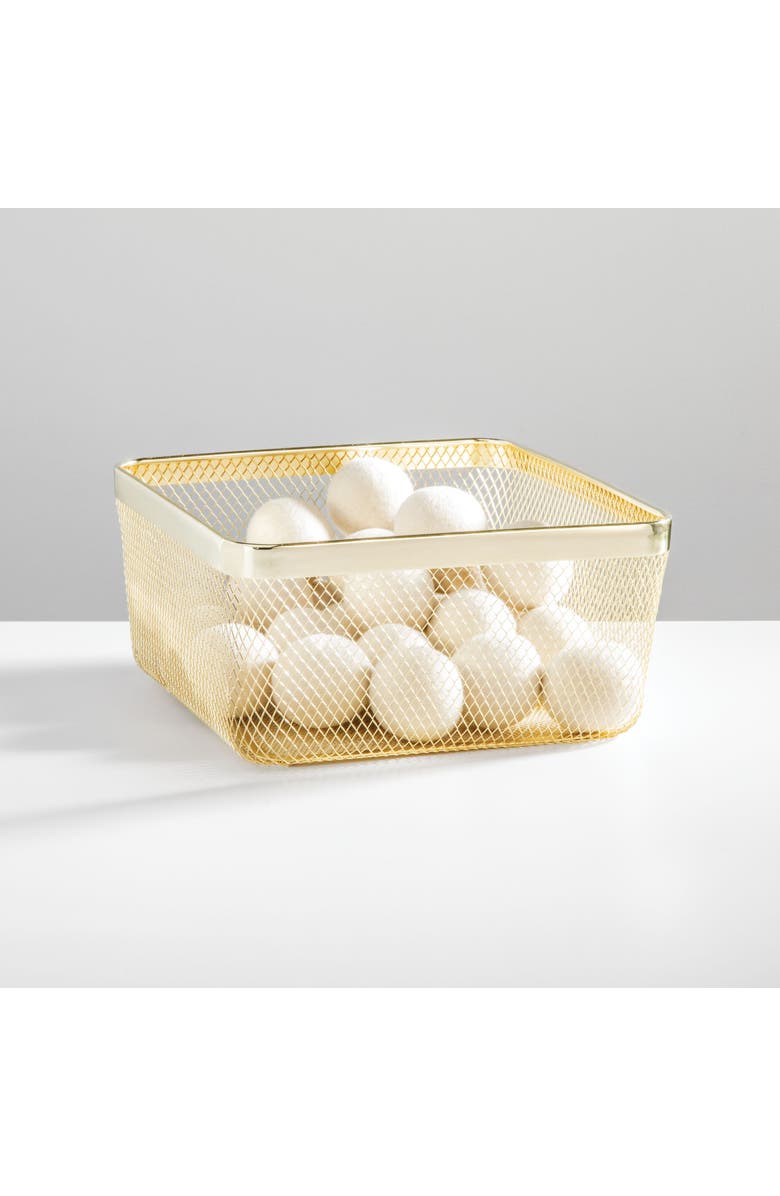 mDesign Metal Mesh Pantry Basket for Kitchen Organization and Storage - Set of 2 - Gold, Alternate, color, Gold