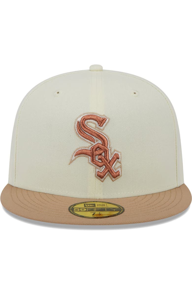 New Era Men's New Era Cream Chicago White Sox Chrome Camel Rust Undervisor 59FIFTY Fitted Hat, Alternate, color, 