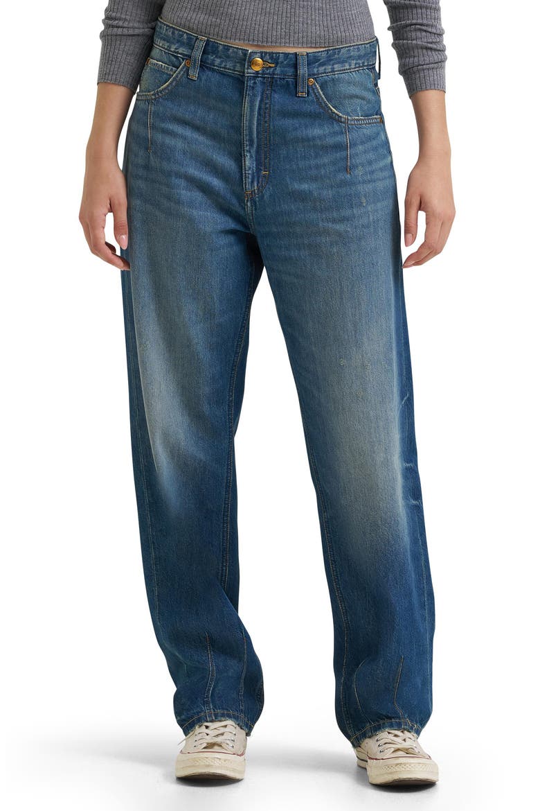 Upsized Rider High Waist Straight Leg Jeans, Main, color, LASHING OUT