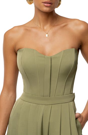 VIiv Satin Strapless Bustier Top