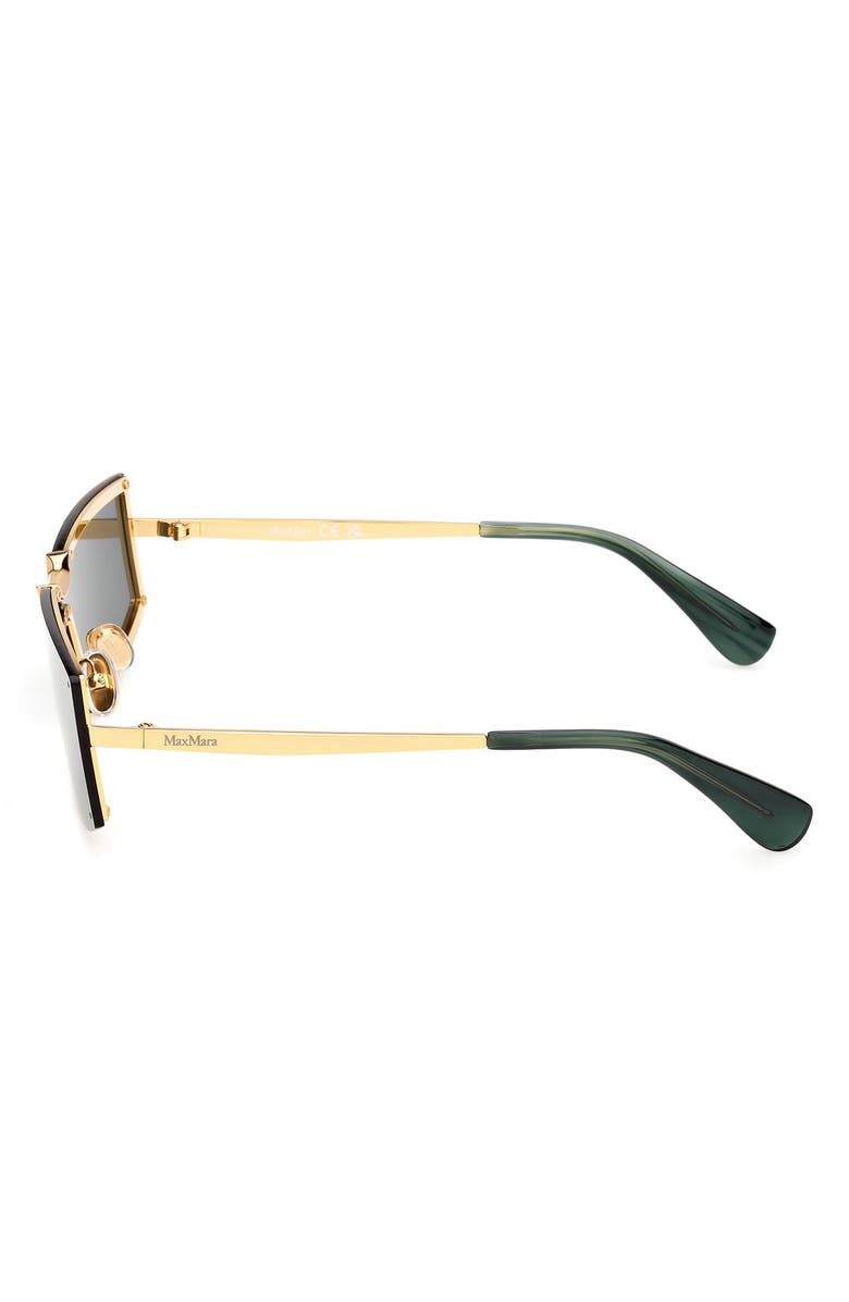 Max Mara 68mm Oversize Rectangular Sunglasses, Alternate, color, Gold/ Strpd Emerald / Emerald