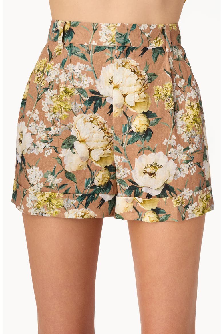 Ravi High Waist Linen Shorts, Alternate, color, MORNING FLOURISH