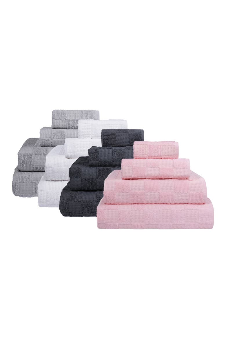 Waffle Terry 16-Piece Turkish Cotton Bath Towel Set, Alternate, color, SILVER