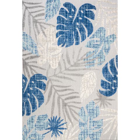 Monstera Tropical Leaf High-Low Indoor/Outdoor Rug