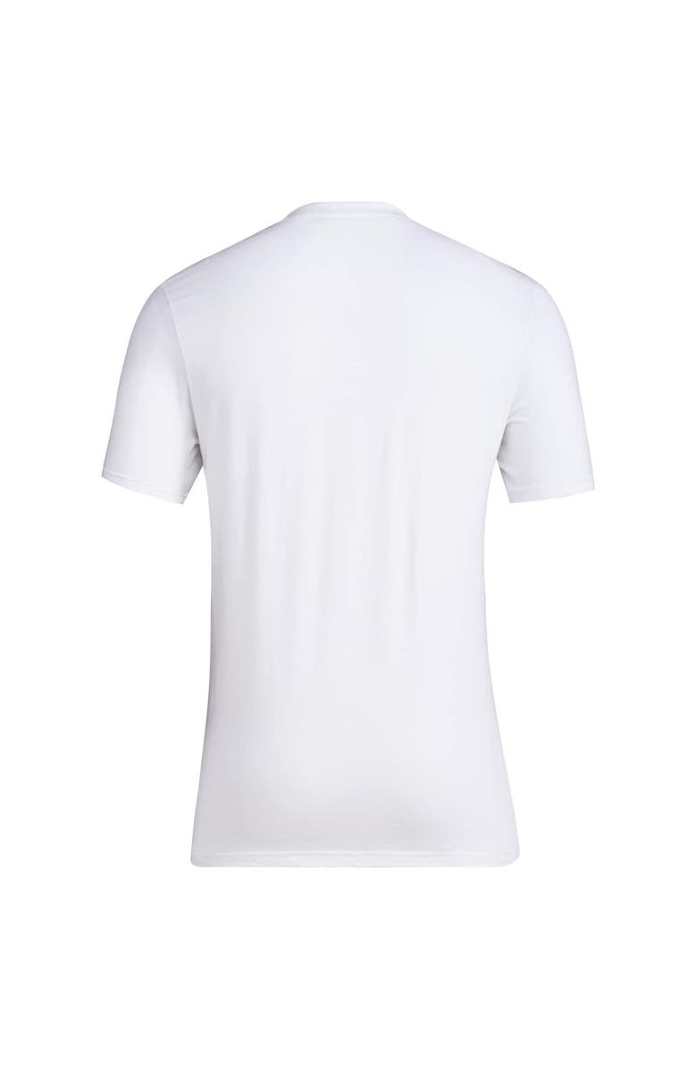 adidas White Kansas Jayhawks 2023 On Court Bench Fresh T-Shirt, Alternate, color, 