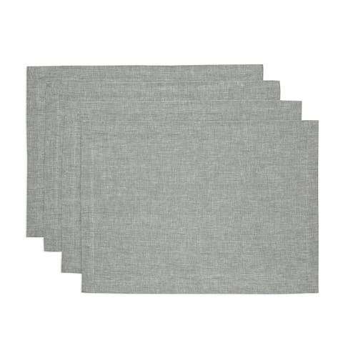 Linen Placemats Set of 4, 14 x 19 Inch for Dining Table, Holiday and Everyday Table Decor - Athena