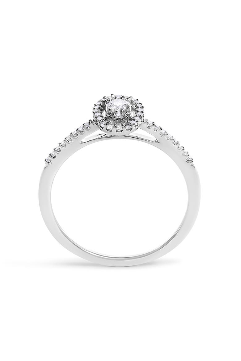 14K White Gold 1/5 Cttw Diamond With Halo Engagement Ring, Alternate, color, White