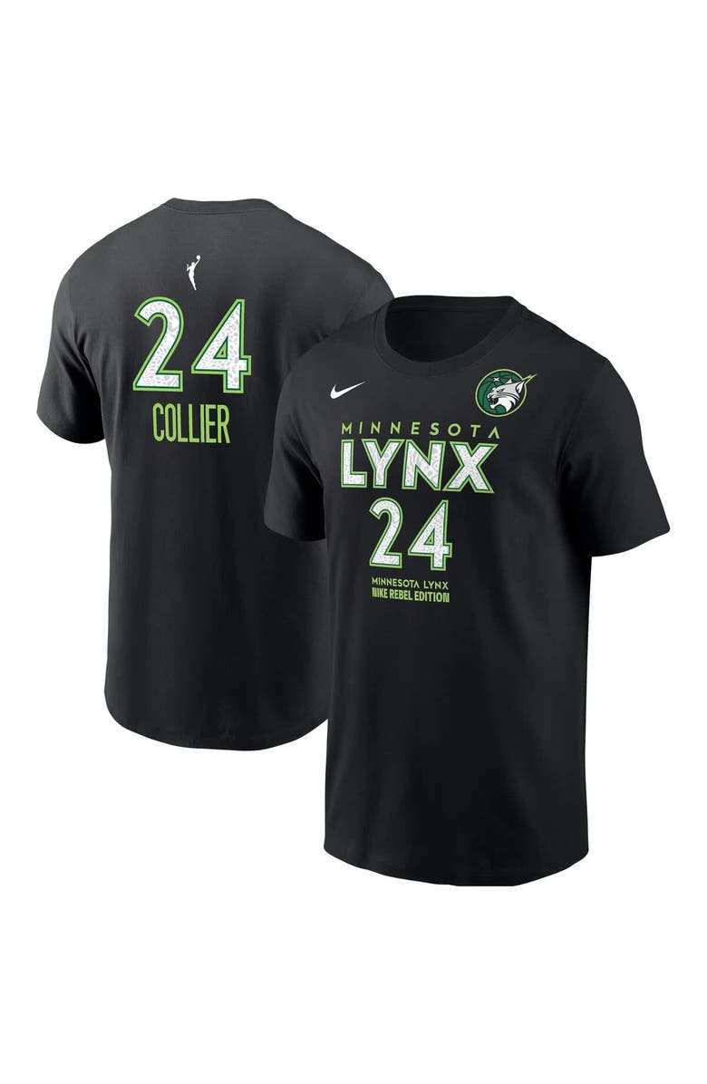 Nike Men's Nike Napheesa Collier Black Minnesota Lynx Rebel Edition Name & Number T-Shirt, Alternate, color, Black