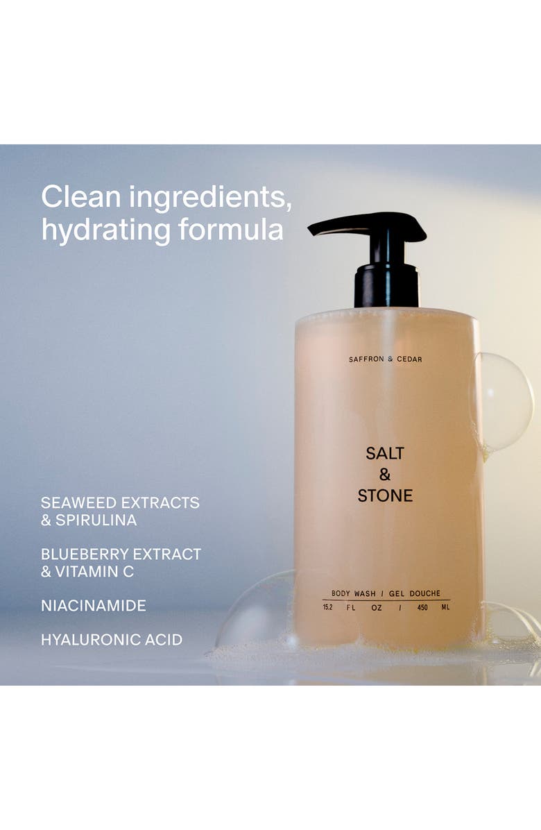 SALT & STONE Saffron & Cedar Body Wash, Alternate, color, Refill
