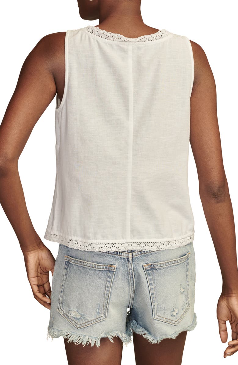 Lucky Brand Flyaway Lace Trim Tank, Alternate, color, 