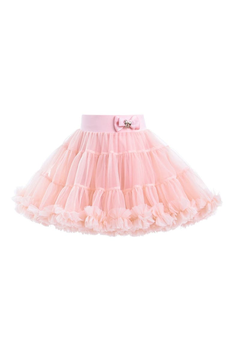 Bow Tulle Skirt, Main, color, Blush