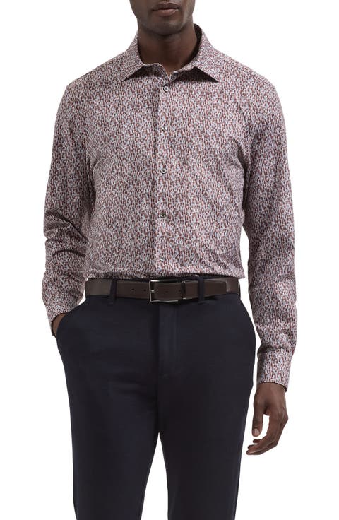 James OoohCotton® Wine Bottle Print Button-Up Shirt