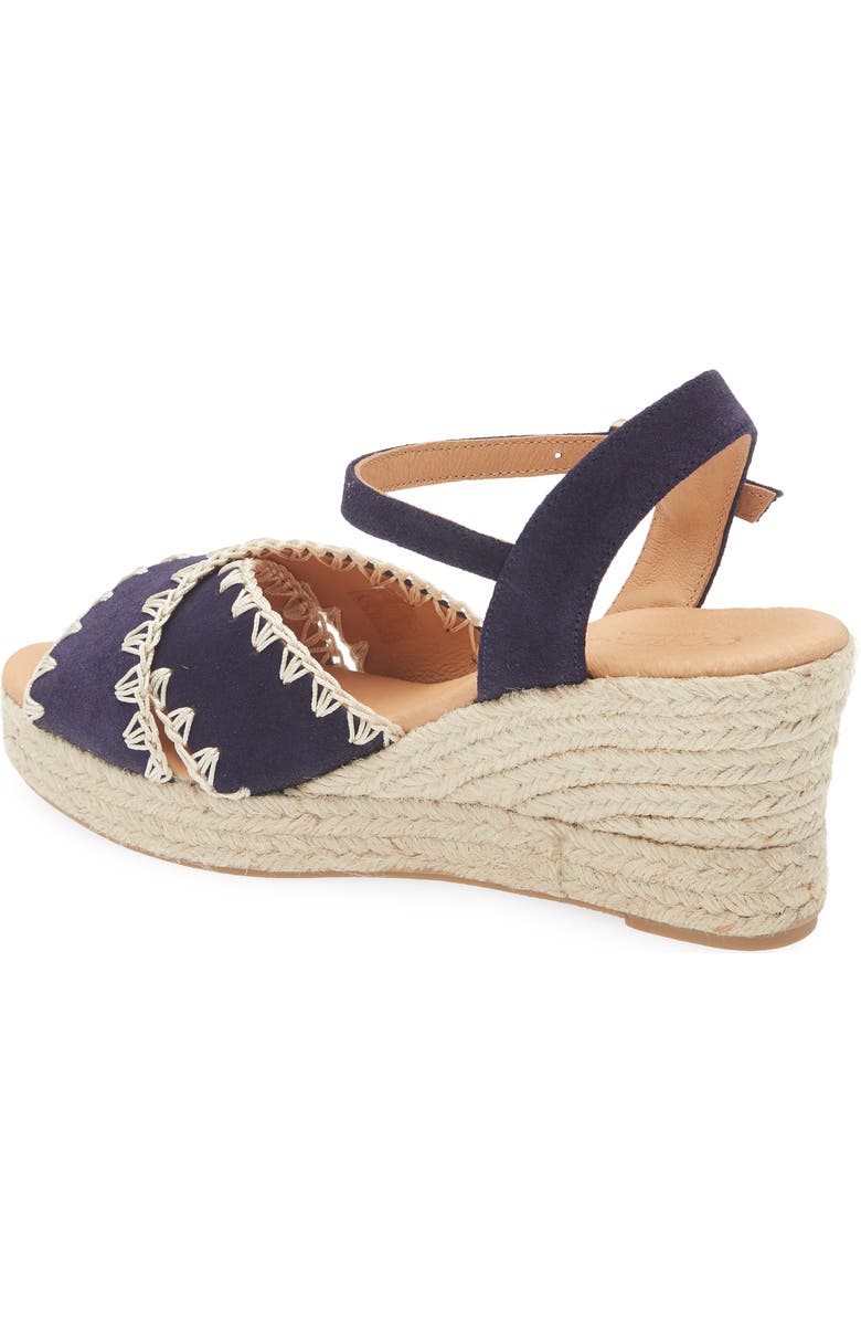 Cordani Ember Ankle Strap Espadrille Platform Wedge Sandal, Alternate, color, Navy Suede