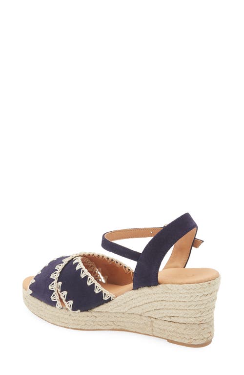 Cordani Ember Ankle Strap Espadrille Platform Wedge Sandal In Navy Suede
