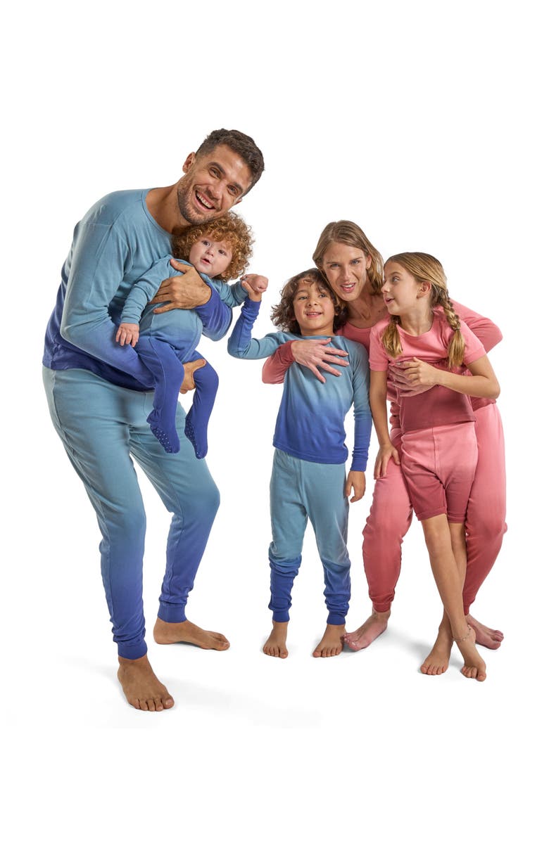 Leveret Kids Two-Piece Tie Dye Cotton Matching Family Pajamas, Alternate, color, Tie Dye Blue