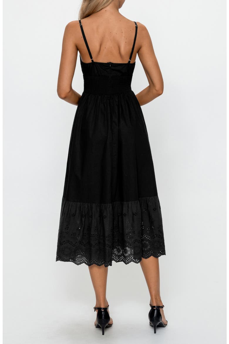 Lace Fit & Flare Cotton Midi Dress, Alternate, color, RED