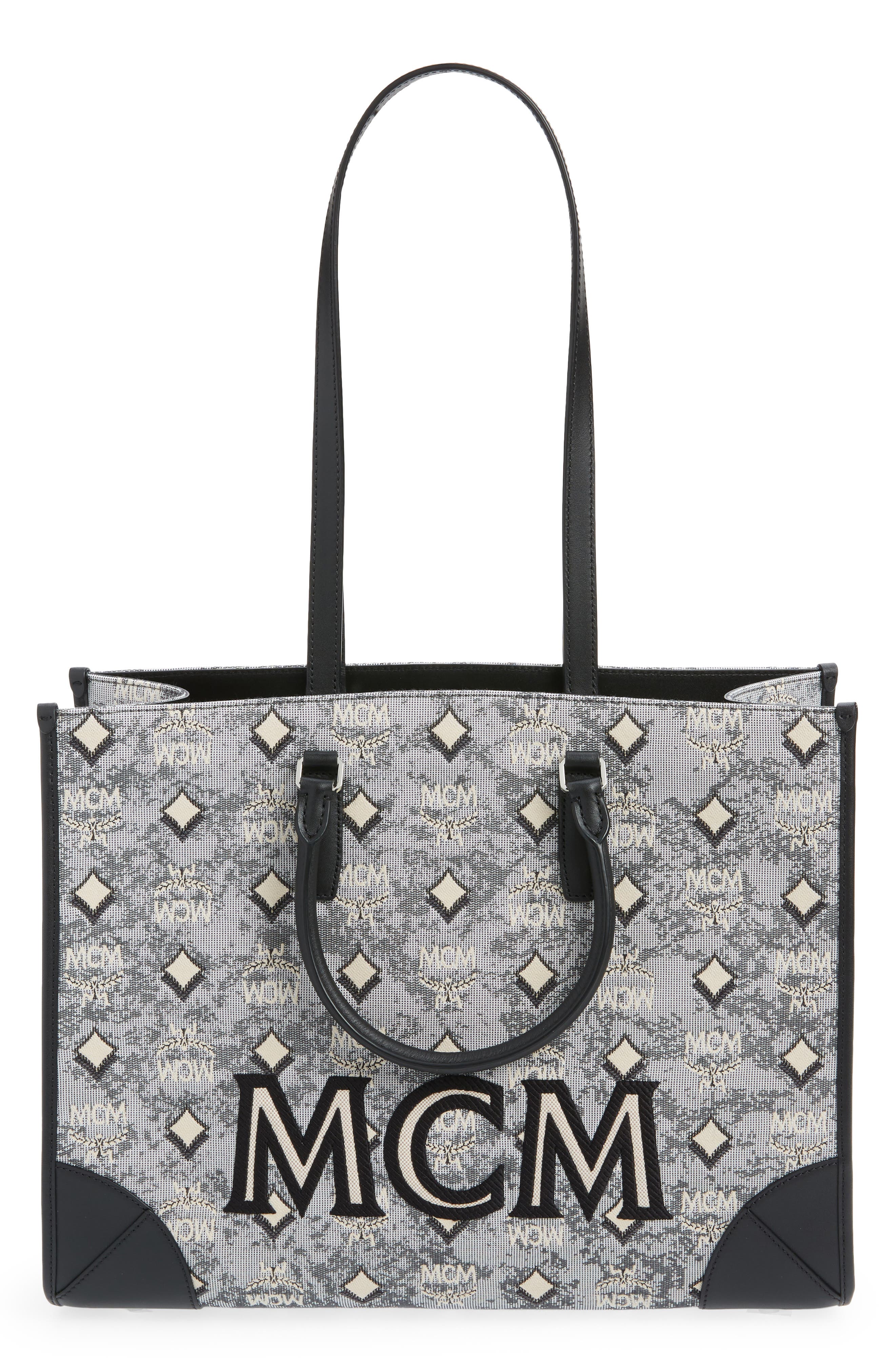 MCM Jacquard Logo Tote, Main, color, 