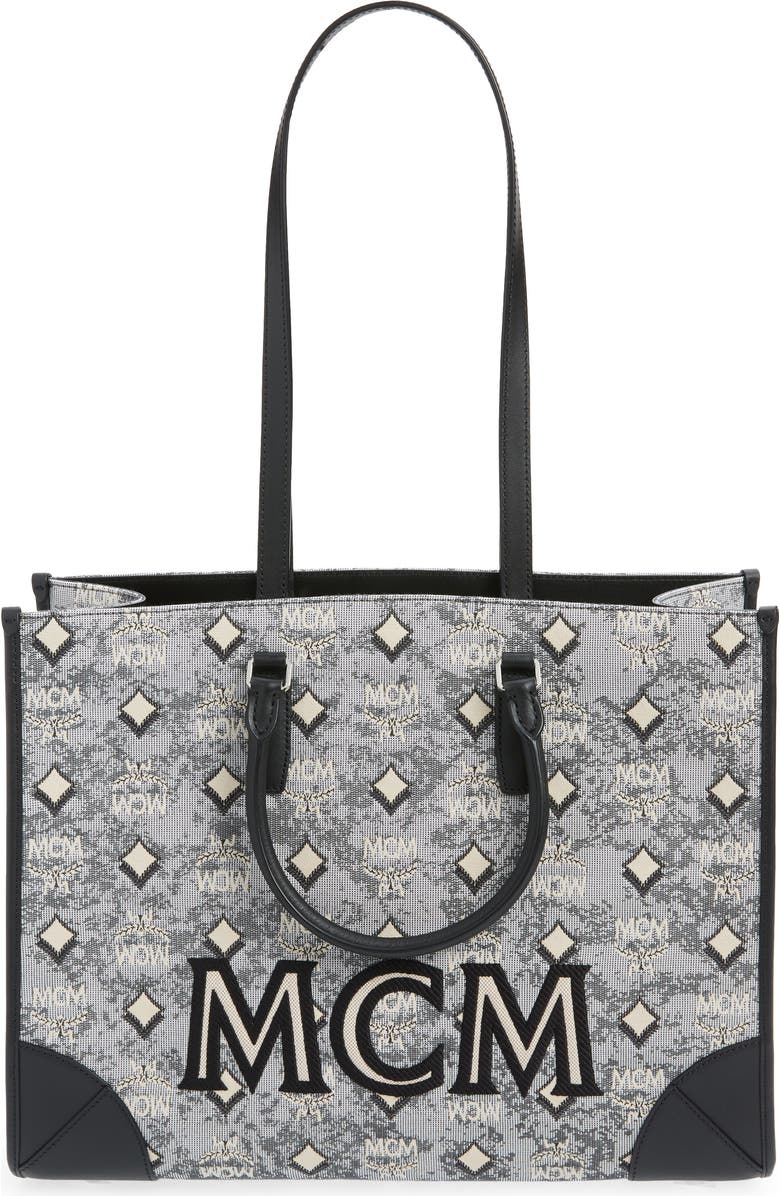 MCM Jacquard Logo Tote, Main, color,