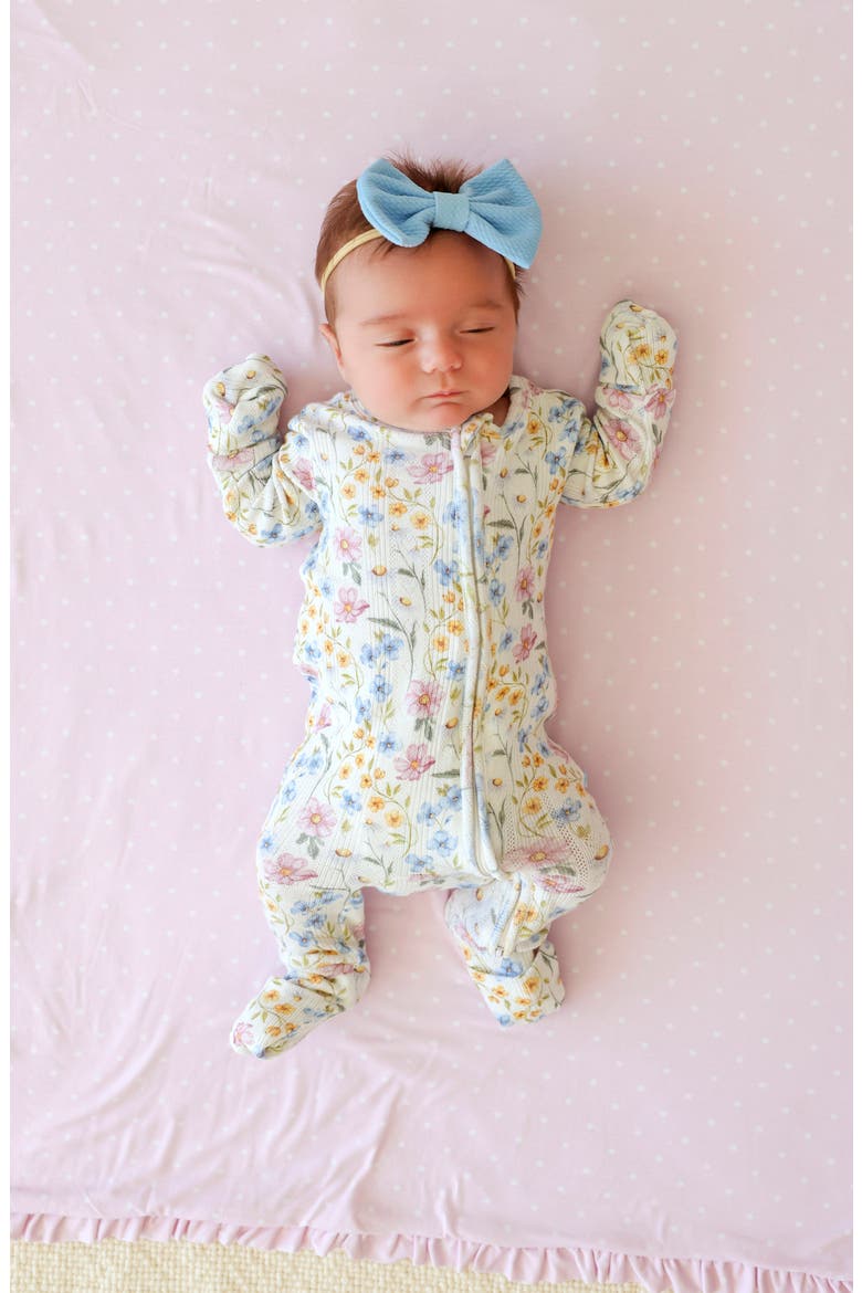 Kids' Pointelle Convertible One-Piece Sleeper, Alternate, color, BEIGE