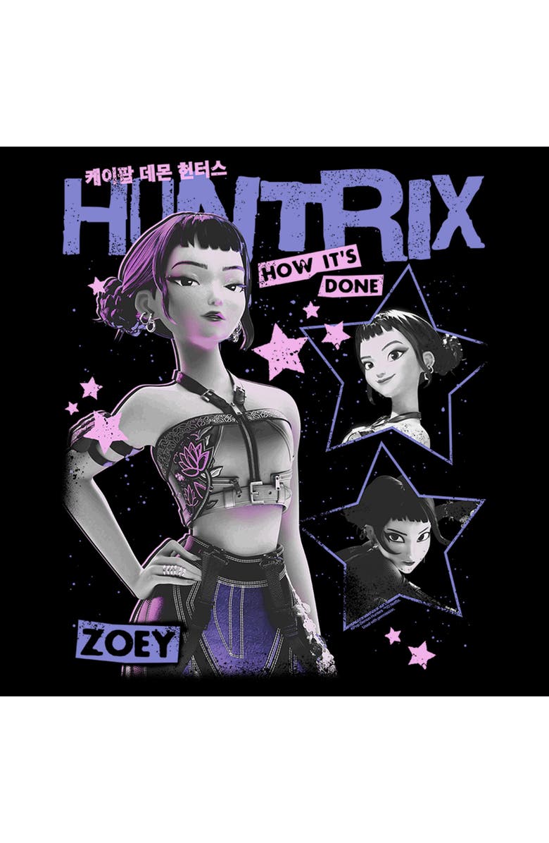 KPop Demon Hunters Junior's KPop Demon Hunters Pop Star Huntrix Zoey  Sweatshirt, Alternate, color, Black