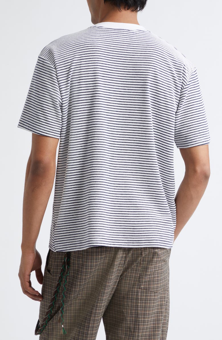 SONG FOR THE MUTE Yearbook Stripe Jersey Pocket T-Shirt, Alternate, color, White