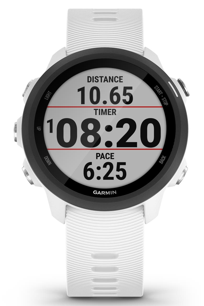Forerunner® 245 Music GPS Running Smart Watch, 42mm, Alternate, color, WHITE