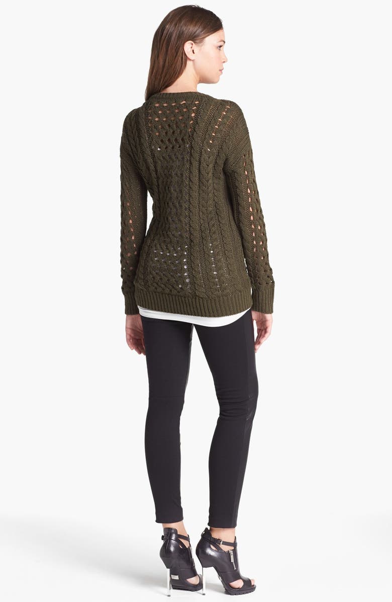 Halogen<sup>®</sup> Faux Leather & Ponte Pants, Alternate, color, 