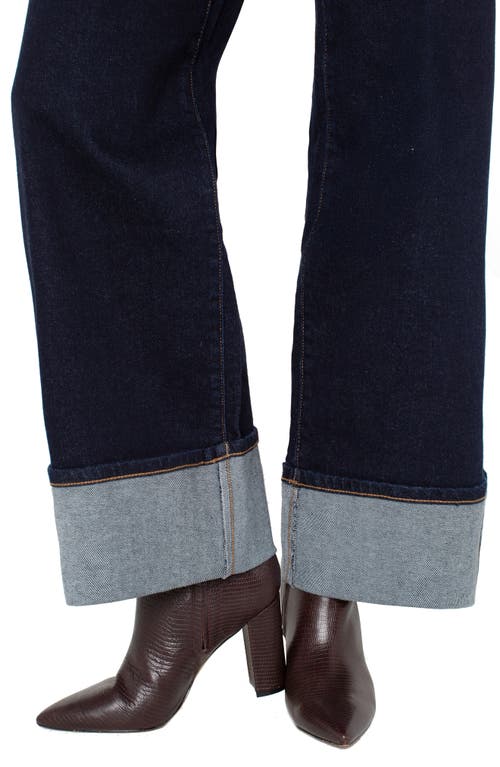Liverpool Los Angeles Morgan Cuffed Wide Leg Jeans In Blue