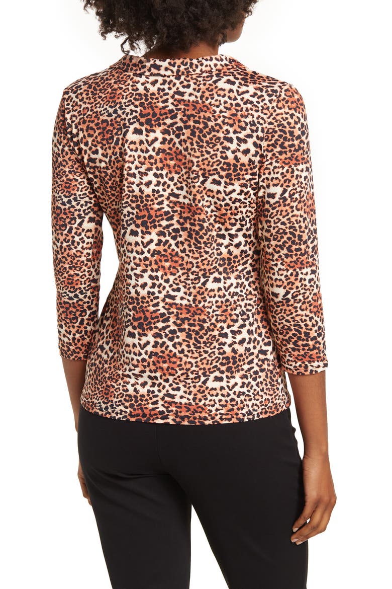 Three Quarter Shawl Collar Blouse, Alternate, color, CHEETAH