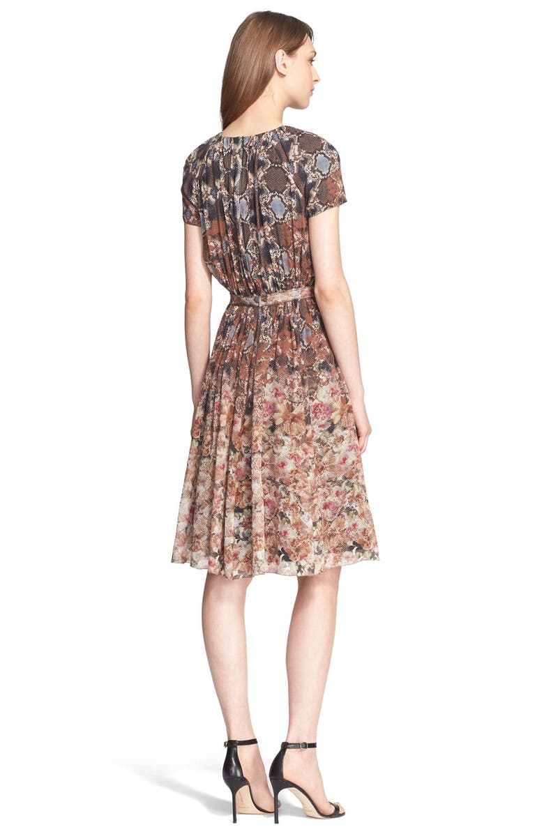 St. John Collection Print Silk Georgette Dress, Alternate, color, 