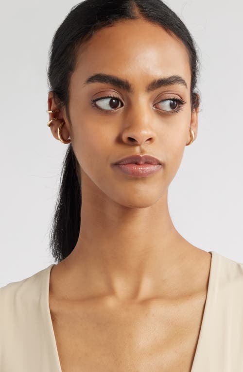 Open Edit Curved Stud Earring & Ear Cuff Set