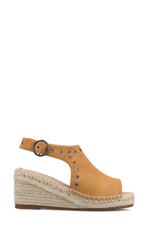 Journee Collection Crisie Espadrille Wedge Sandal In Cognac