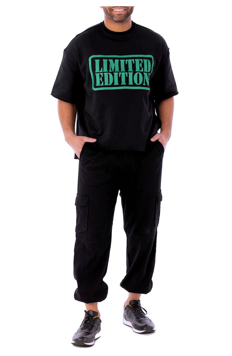 Dai Moda Menswear Limited Edition Split Hem Sweatshirt, Alternate, color, Black