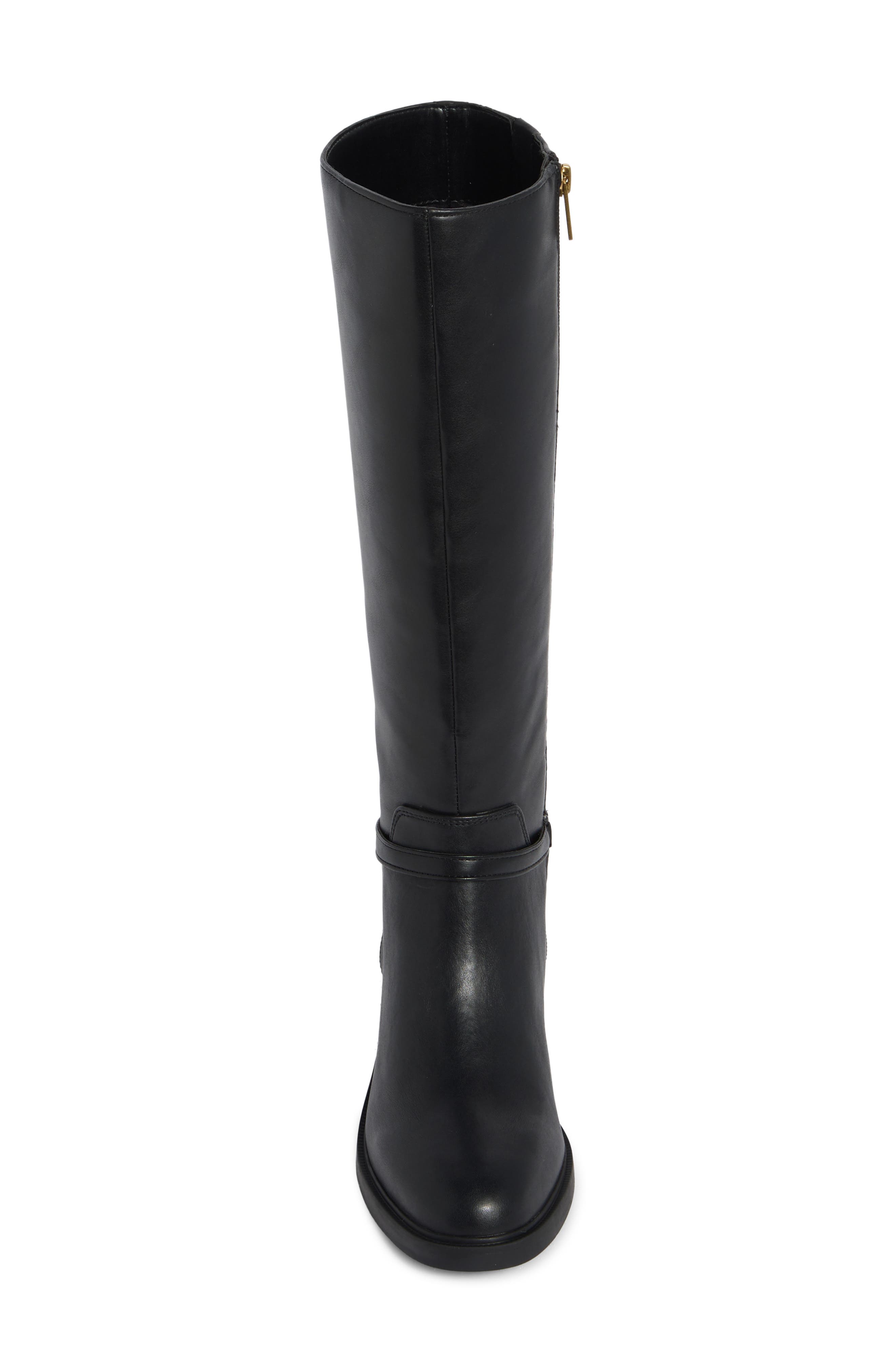 Adria Faux Leather Knee High Boot, Alternate, color, BLACK