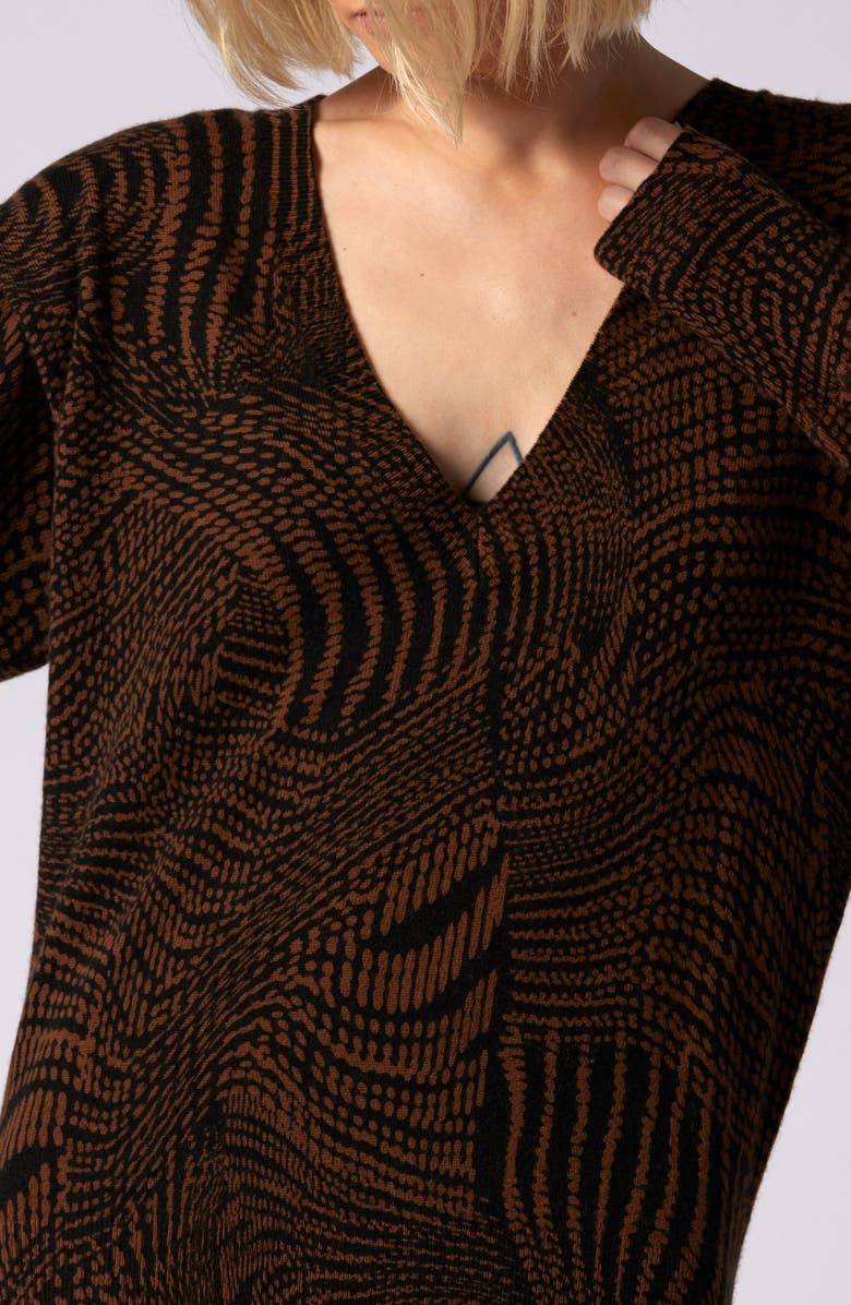 Equipment Elijah Long Sleeve Wool & Cashmere Sweater Dress, Alternate, color, Emperador And True Black