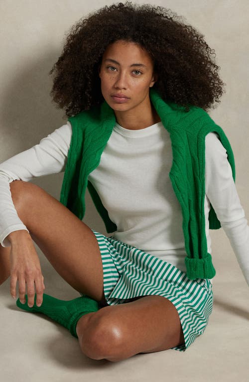 Polo Ralph Lauren Stripe Boxer Pyjama Shorts In Vine Green