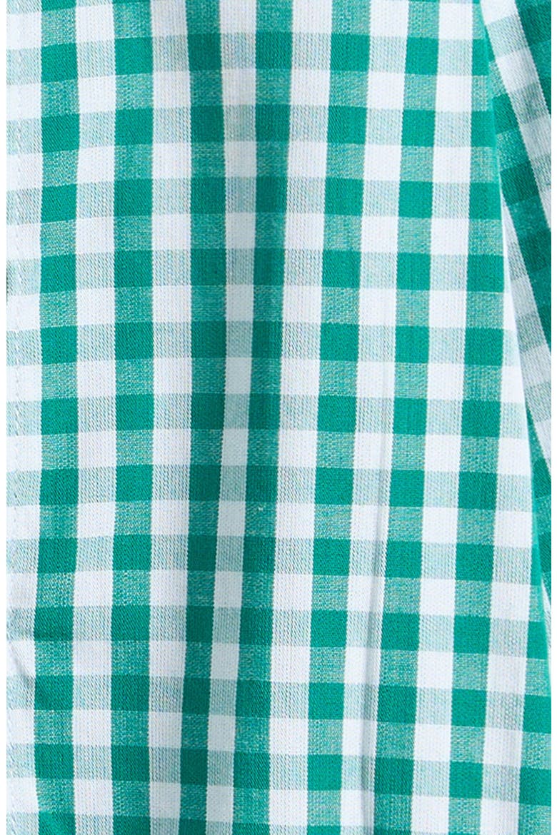 Emerald Green Gingham Cotton Bodysuit, Alternate, color, GREEN