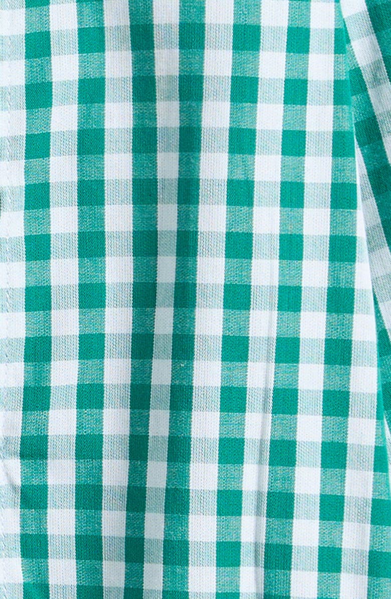 RuggedButts Emerald Green Gingham Cotton Bodysuit, Alternate, color, Green