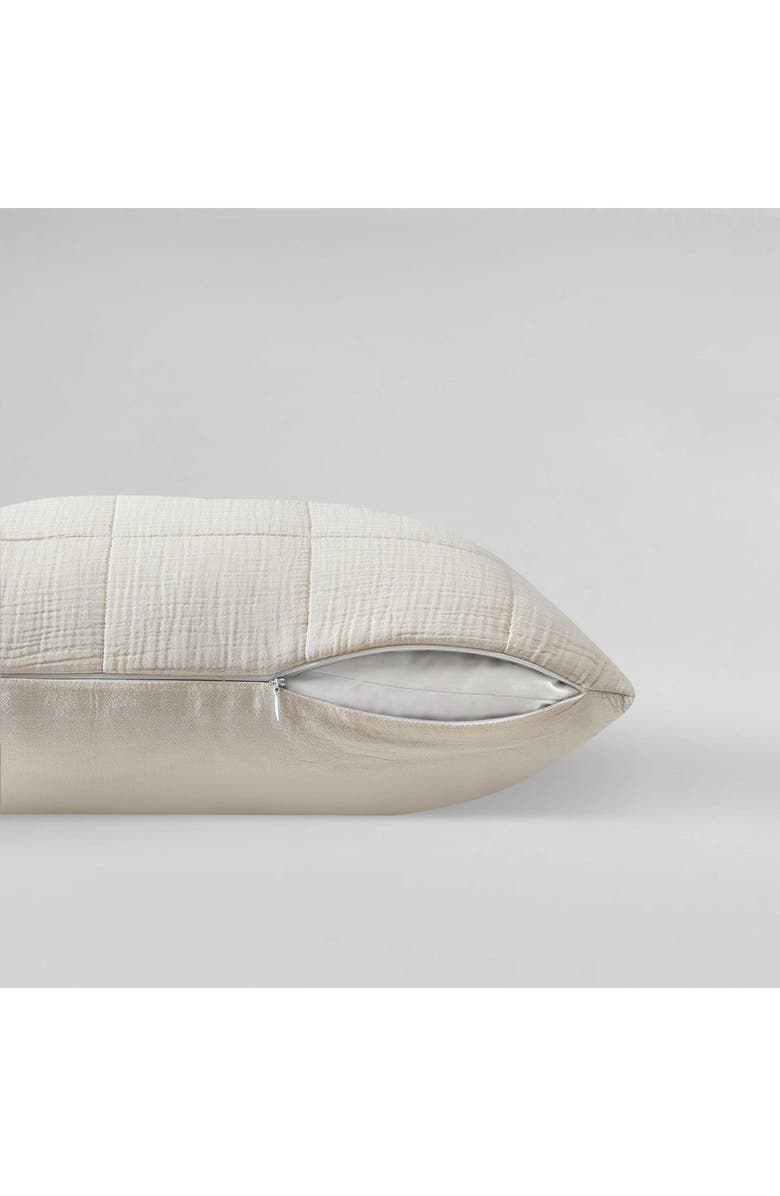 Calvin Klein Quilted Cotton Gauze Euro Pillow Sham, Alternate, color, Light Beige