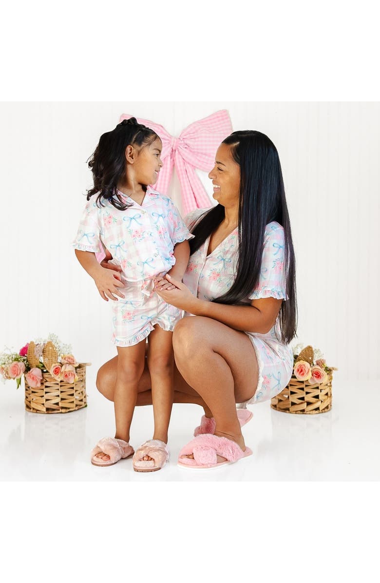 Sweet Wink Gingham Trellis Women's Lounge Set, Alternate, color, Soft Pink