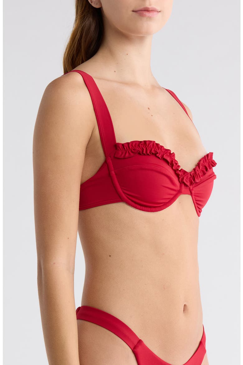 Elise Ruffle Bikini Top, Alternate, color, JESTER RED